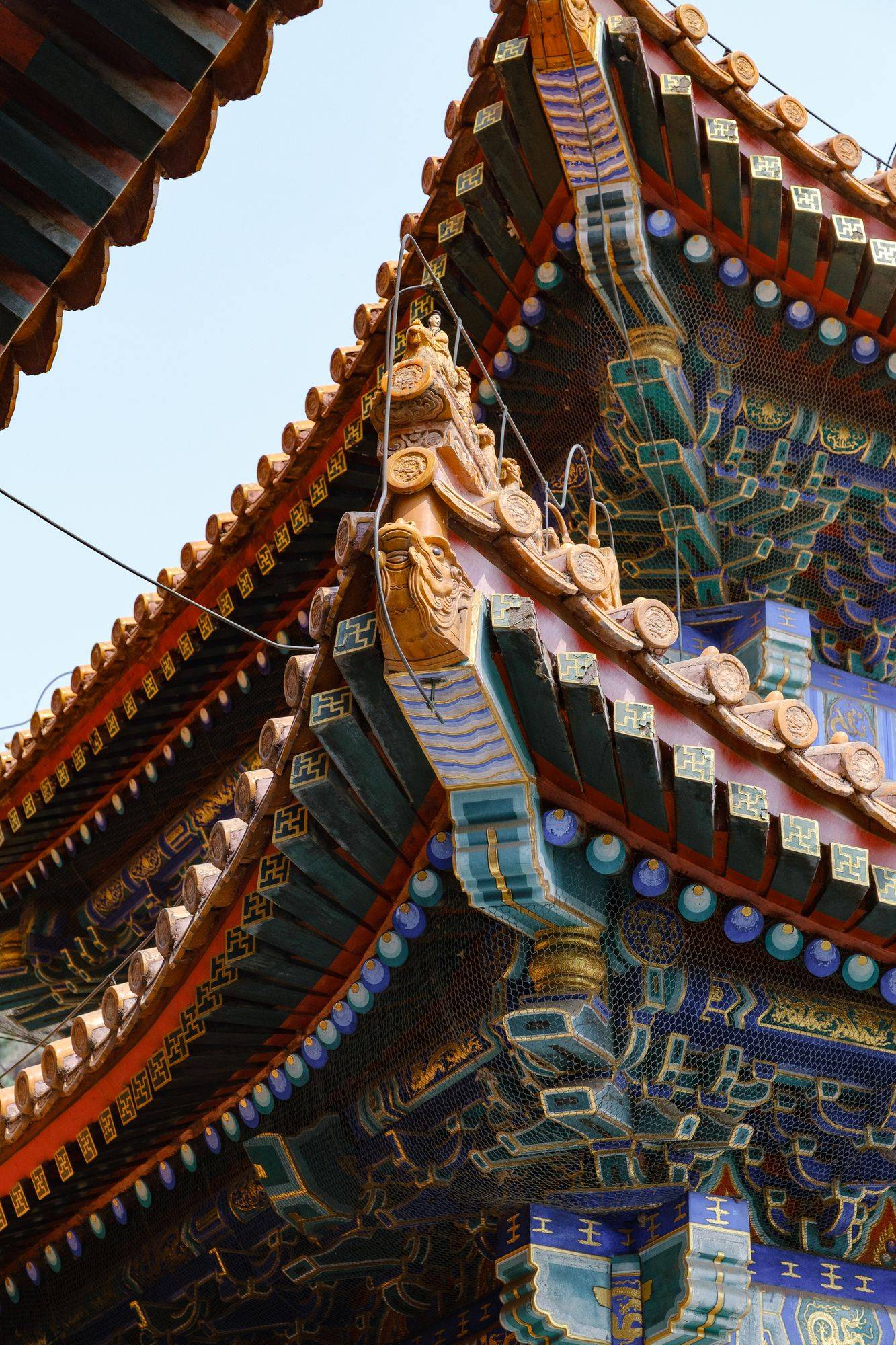 Painted eaves of a Chinese temple